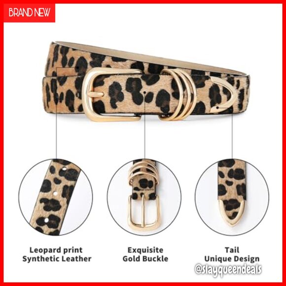 Faux Leather Belt with Gold Buckle, Sizes S-XL for Waist 26-43 Inches main image 5
